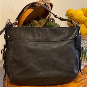 COACH Zoe - F12671 Black Leather Hobo Purse